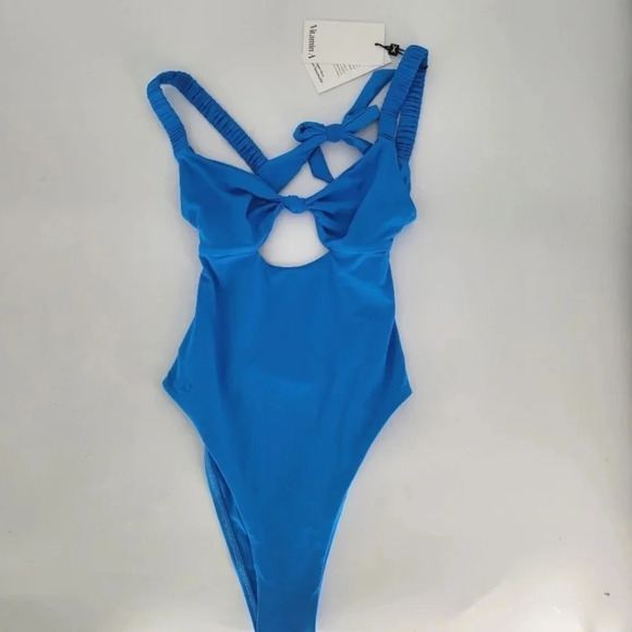 vitamin A blue one peice swimsuit small small - Picture 2 of 9